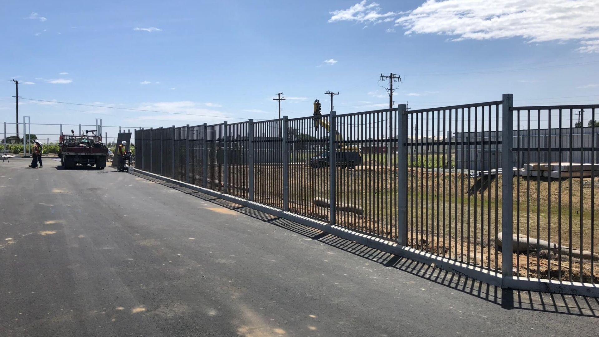 Commercial steel fencing and access control gate system for RV storage property
