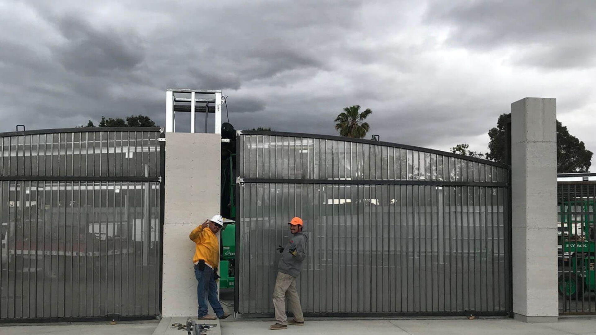 Automatic sliding security gate installation at commercial storage facility in Antioch CA